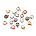 St.kunkka 20Pcs 8mm Round Silver Dome Base Tray Frame Pendant Convex Round Inlaid Flat Frame Cup Flat Round Gold. 