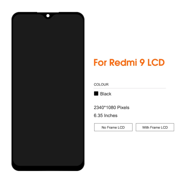 LCD%20With%20Frame%20For%20Xiaomi%20Redmi%209%20Display%20Touch%20Screen%20Digitizer%20Assembly%20Replacement%20Parts%20M2004J19G%20M2004J19C%20-%20Image%205