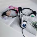 Fashion Retro Classic Headset Y2K Wired Headphone 3.5mm Type C Over Ear Earbud.