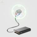 LED USB Clock Fan Office Gadgets Temperature Display for Desktops Laptops.