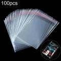 【Hey my home】50pcs Self Adhesive Plastic Bags Transparent Self-Adhesive Sealed Packaging Bag. 