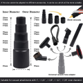 12Piece Universal Vacuum Attachment Kit Wet Dry Plastic Vacuum Hose Adapter Extension Wand Flexible Crevice Tool Adapter Vacuum Cleaner Parts.