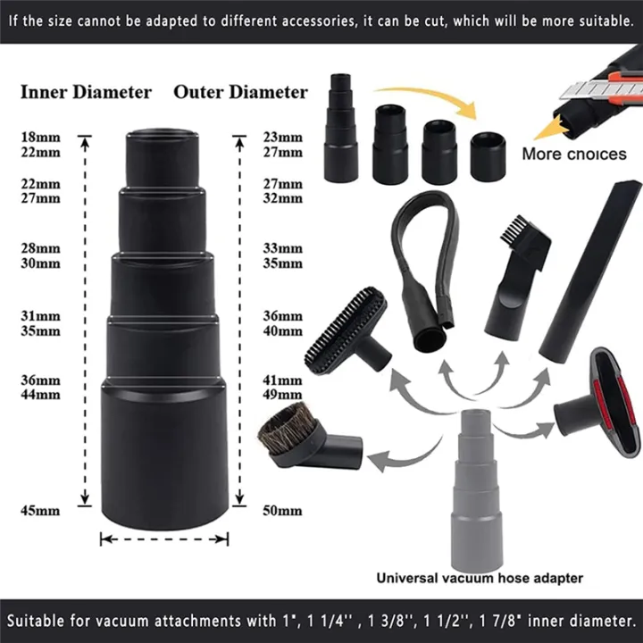 12Piece%20Universal%20Vacuum%20Attachment%20Kit%20Wet%20Dry%20Plastic%20Vacuum%20Hose%20Adapter%20Extension%20Wand%20Flexible%20Crevice%20Tool%20Adapter%20Vacuum%20Cleaner%20Parts%20-%20Image%202