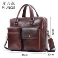 PIUNCLE Men's Briefcase Bag Men's Genuine Leather Laptop Bag Men Vintage Designer Luxury Brand Porte Document Office Bag For Men. 