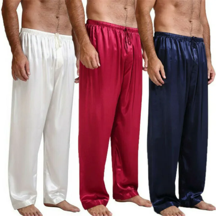 Casual%20Men%20Pants%20Loose%20Silk%20Satin%20Pajamas%20Nightwear%20Sleepwear%20Pyjamas%20Pants%20Sleep%20Bottoms%20Trousers%20-%20Image%204