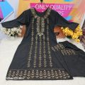 Designer Stitched Linen Fabrics Computer Embroidery and Screen Print Work - Stylish Fashionable 2-Piece Set For Women/Girls - All-Season & All-Occasion.
