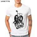 Fixie Fixed Gear Bicycle Cycling Cat Punk Rider T-Shirt New Summer Men Short Sleeve Funny Bike Sport White Casual Boy Tees Tops. 