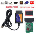 Super ELM327 USB 1.5 With PIC18F25K80 Chip Car Diagnostic Cable ELM 327 USB V1.5 OBD2 Scanner Support Most OBDII Protocols.