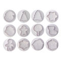 Kulai decorative white plastic stamper opp christmas simulation biscuit mold baking four-piece christmas spring mold. 