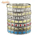 Hapiship Women Man Fashion Style Jewelry Heart Flower Butterfly Cross Dolphins Stainless Steel Elastic Bracelet Bangle ST00. 