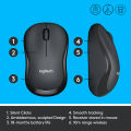 Logitech M220 SILENT Wireless Mouse, 2.4 GHz with USB Receiver, 1000 DPI Optical Tracking, 18-Month Battery, Ambidextrous, Compatible with PC, Mac, Laptop. 