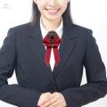Pre Tied Bow Tie Brooch Pin Retro Style, with Long Ribbon , Adjustable ,Rhinestone Clothing Accessories Necktie for Wedding Teens. 