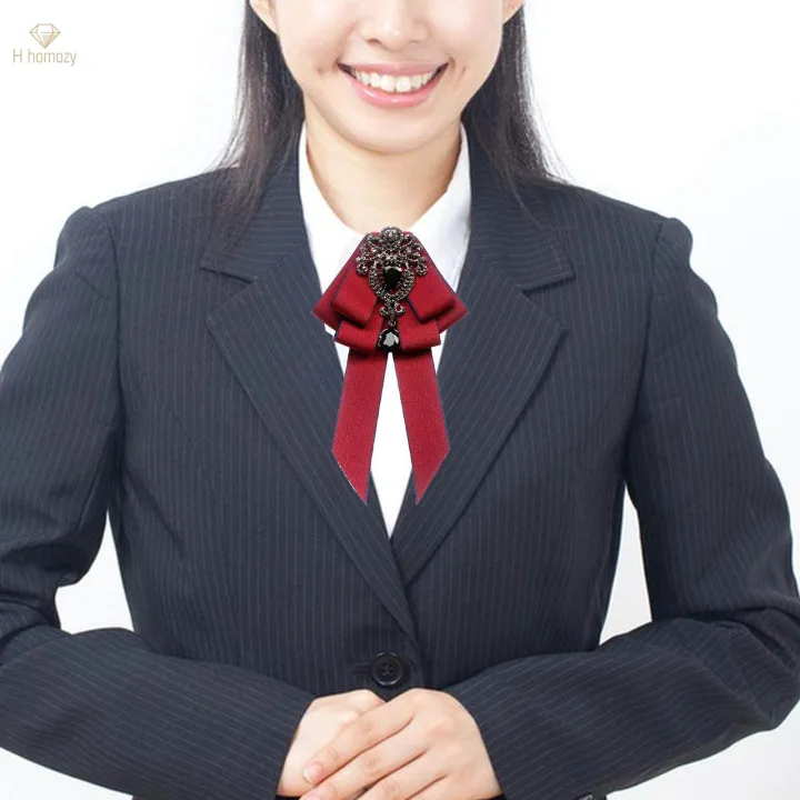 Pre%20Tied%20Bow%20Tie%20Brooch%20Pin%20Retro%20Style,%20with%20Long%20Ribbon%20,%20Adjustable%20,Rhinestone%20Clothing%20Accessories%20Necktie%20for%20Wedding%20Teens%20-%20Image%203
