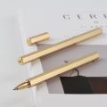 Hexagon 0.5mm Gel ink Pen Handmade Brass Liquid ink Roller ball Pen Classic Drop shipping.