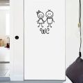 English Letter Toilet Stickers Cartoon Characters Home and Public Places WC Sign Sticker Decoration DIY Bathroom Sticker Rules. 