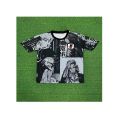 Football jersey on Japanese manga with blue crayons, new dragon ball ersion, hai ersion, supporting one jersey. 