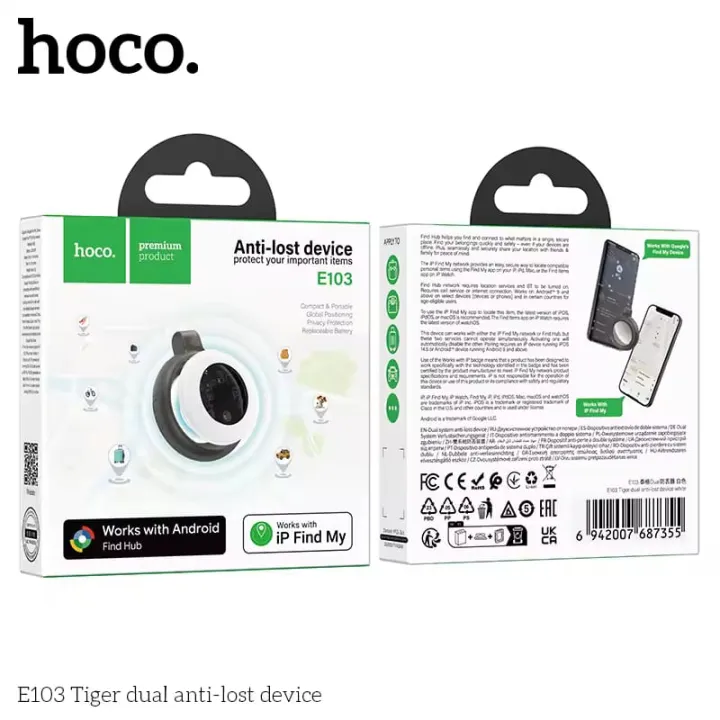 HOCO%20E96A/E93A/E100/E91/E91J/E101%20Anti-Lost%20Smart%20Tag%20Locator%20Supports%20Google%20Find%20My%20Phone/Apple%20Find%20My%20Precise%20Position%20Tracker%20for%20Keys%20Pets%20Luggage%20Cars%20Replaceable%20Battery%20Up%20o%208%20Months%20Backup%20Android/iOS%20Supported%20Smart%20Tracker%20-%20Image%203