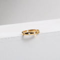 Stainless Steel Jewelry Women Rings 18K Gold Plate Curved Hollow Star Rings for Women. 