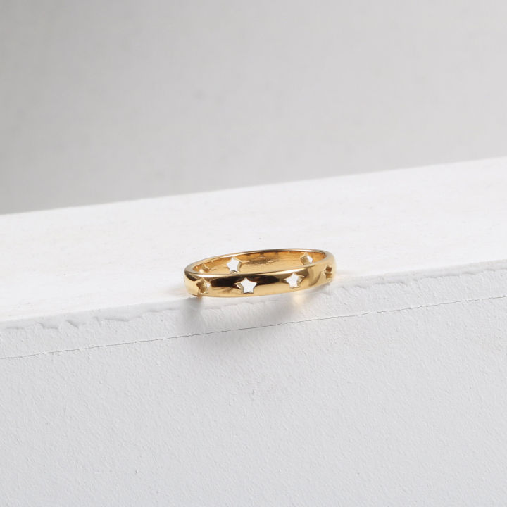 Stainless%20Steel%20Jewelry%20Women%20Rings%2018K%20Gold%20Plate%20Curved%20Hollow%20Star%20Rings%20for%20Women%20-%20Image%205