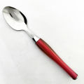 6 Pcs Spoon Set (pen Style) With Plastic Handle For Kitchen And Dining Table Red Blue & Purple color.