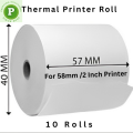 Food Panda Roll, Vat Roll 10 Pcs, 56 mm x 40 mm, Thermal Paper Roll, POS Printer Roll, Receipt Rolls For 2 Inch/58mm Printer. 