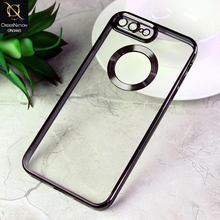 For iphone 7 Plus / iphone 8 Plus Electroplating Borders Logo Hole Camera Lens Protection Soft Silicone Case