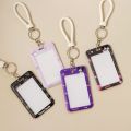 (NEW)PANE5 Portable Students With Lanyard Kuromi Bus Credit ID Card Access Control Cartoon Card Holders Korean Card Case Card Storage Cover.