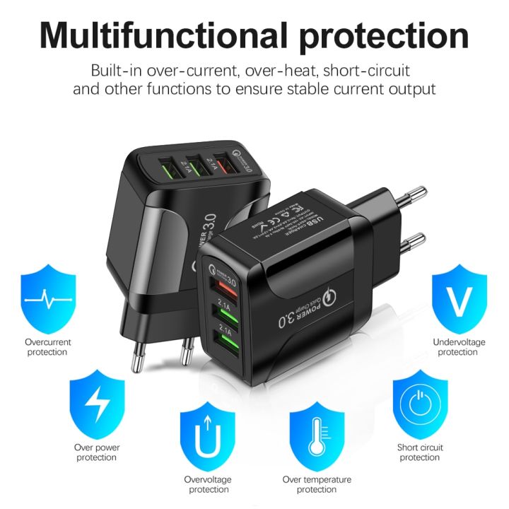 AIXXCO%205V%202A%20EU%20Plug%20LED%20Light%202%20USB%20Adapter%20Mobile%20Phone%20Wall%20PD%20Charger%20Device%20Quick%20Charge%20QC%203.0%20Mobile%20Charger%20Fast%20Charger%20-%20Image%203