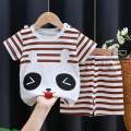 Baby Boy Summer Short Sleeve T-shirt Tee Shorts 2 Pcs Outfits Set used children baby comfortable T-shirt and pant (.