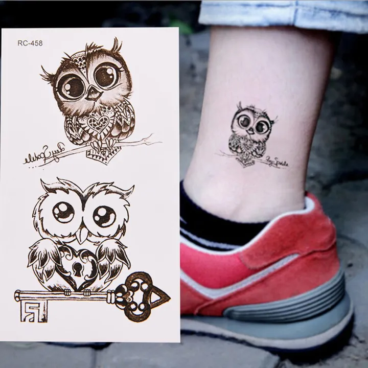 1 Sheet Makeup Cute Owl Tattoo Arm Body Art Waterproof Temporary Tattoo Stickers
