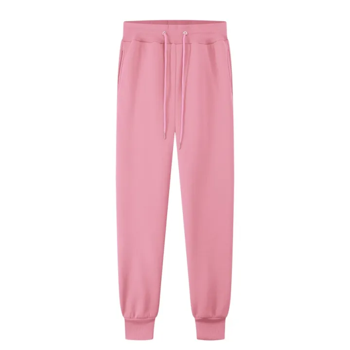 Sports%20Pants%20Men'S%20Fleece%20Autumn%20And%20Winter%20Trousers%20Jogging%20Fashion%20Ladies%20Casual%20Pants%20Black%20And%20White%20Solid%20Color%20-%20Image%202