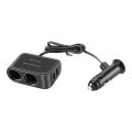 【FUPANG】In-car USB & 2 Sockets Splitter 12V/24V Car Charger - black. 