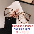 （New）Anti Blue Light Glae Overized Round Leopard Glae Women Men Fahion Metal Hyperopia Eyegla Optical Reading Glae  1.75. 
