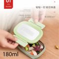 Homio Tedemei high quality 180ml portable BPA free leak-proof lunch box square stainless steel with lid food storage container. 
