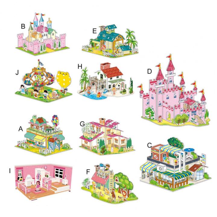 4Pcs/Set%20Puzzle%20Toy%20Fine%20Workmanship%20Concentration%20Capability%20Easy%20to%20Install%20Children%20House%203D%20Jigsaw%20Birthday%20Gift%20-%20Image%207