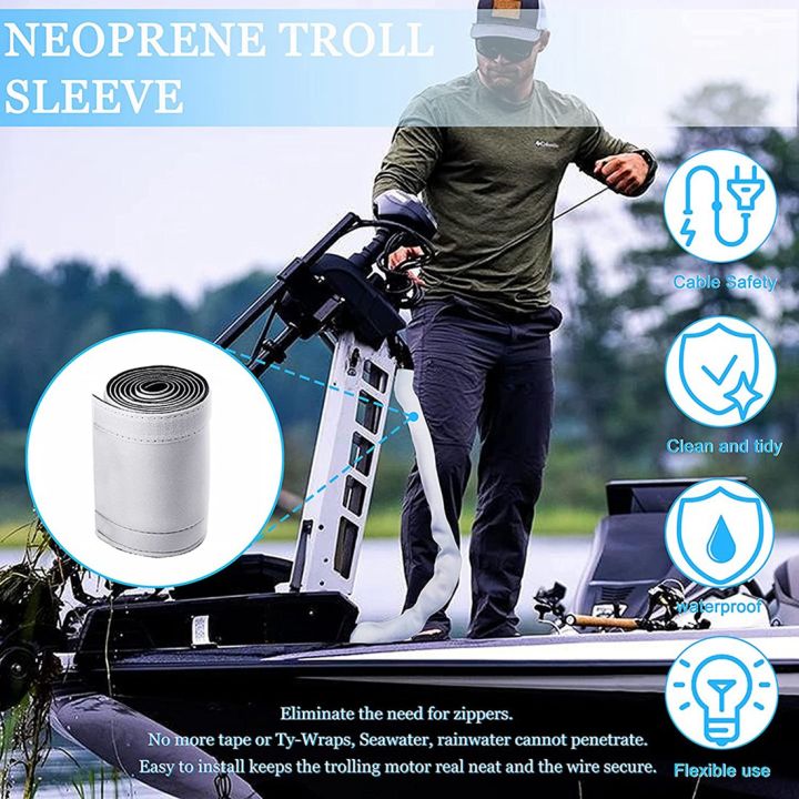 Neoprene%20Troll%20Sleeve,%20Cable%20Organizer%20Sleeve%20-%20Black/White,78%20Inch%20-%20Image%202