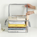 Foldable Book Box Student Dormitory Classroom Book Organizer Transparent Pouch NOVO.