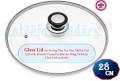 Glass Lid for Frying Pan, Fry Pan, Skillet, Pan Lid with Handle Coated in Silicone Ring, Clear, Unbreakable.