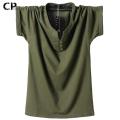 2022 Summer Black T-shirt Men 5XL 6XL 7XL 8XL Plus Size Men T Shirt Cotton Short Sleeve T Shirts Men V Neck Casual Solid Tee Top.