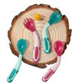 【NEW】 BBET Baby Utensils Spoon Fork Set Cutlery For Children Silicone Bendable Sensing Temperature Tableware Babies Training Feeding.