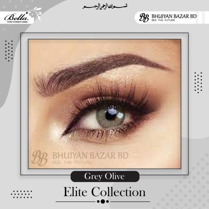 BELLA COLOR CONTACT LENSES with kit box FREE B6 Bella Gray olive Bella Elite Series