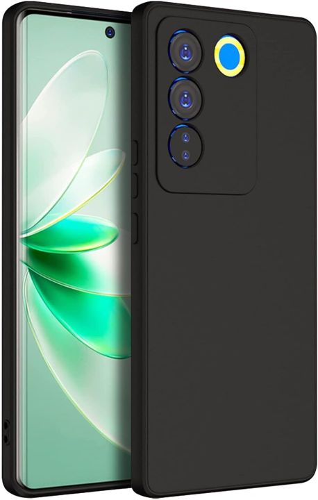 Vivo%20V27/V27%20Pro%20Silicone%20Matte%20Flexible%20Soft%20Phone%20Case%20-%20Black%20-%20Phone%20Back%20Cover%20-%20Image%204