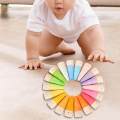 18x Rainbow Peg Dolls for Toddlers Match Counting Color Classification Training Logical Thinking Montessori Toy Wood Stacking Toys for Kids , Pointed Head 7x2.5cm. 