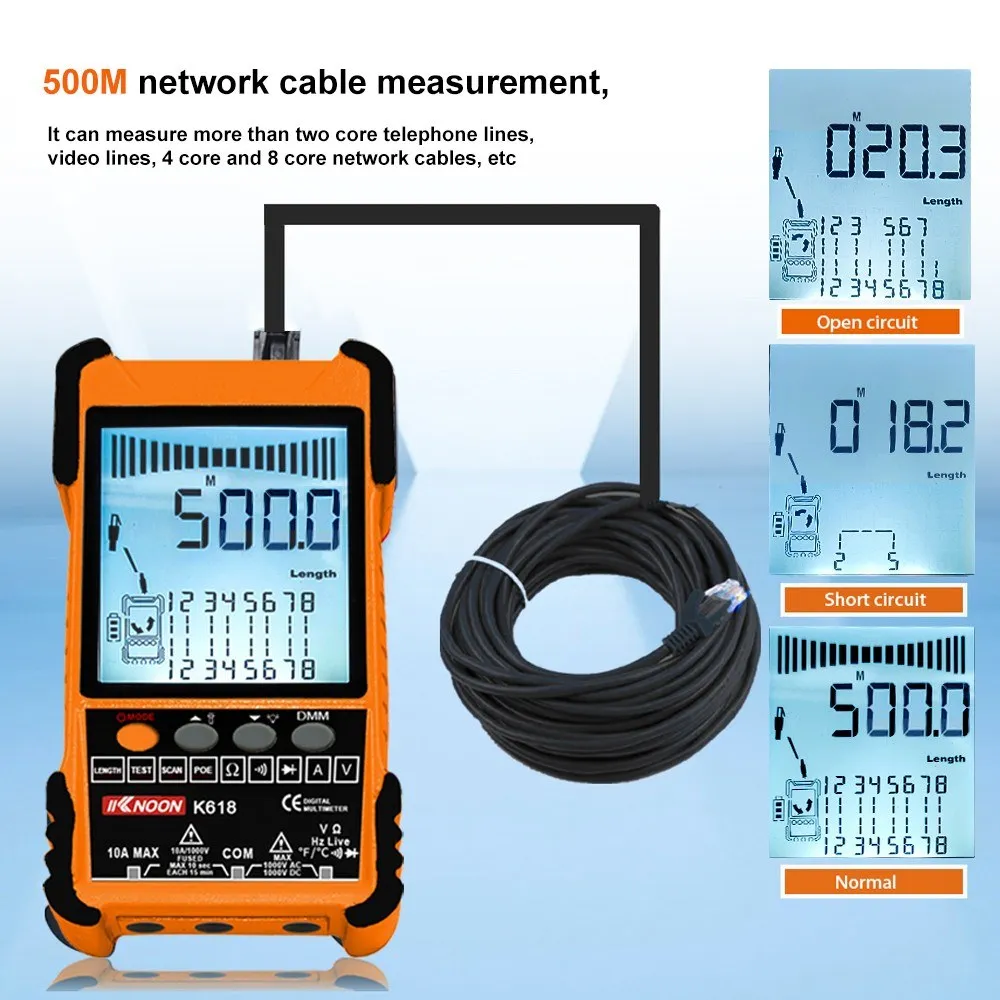 KnoON K618 Cable Tester Multifunctional Orange Daraz bd knoon-k618-cable-tester-multifunctional-orange-daraz-bd