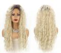 Long Fluffy Curly Wig for Women Ombre Orange Ginger Natural Wavy Hair Wig Ash Blonde Synthetic Loose Deep Wave Wig Cosplay. 