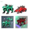 Transforming Dinosaur Car Toy with LED Lights Creative Play Dino Transform Toys for Girls Boys Age. 