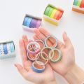 5Pcs/Box Cute Colorful Simple Washi Tape Set Base Lattice Border Sticker Masking Tape DIY Diary Album Planners School Stationery.