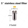 5inch Prefilter 304 Stainless steel hot water filter housing DN15 DN20 DN25 for high temperature high flow water filter housing. 
