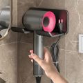 Hair Dryer Holder Wall Mounted Hair Straightener Dryer Hair Stand Bathroom Organizer Shelves Self Adhesive Plastic Storage Rack.