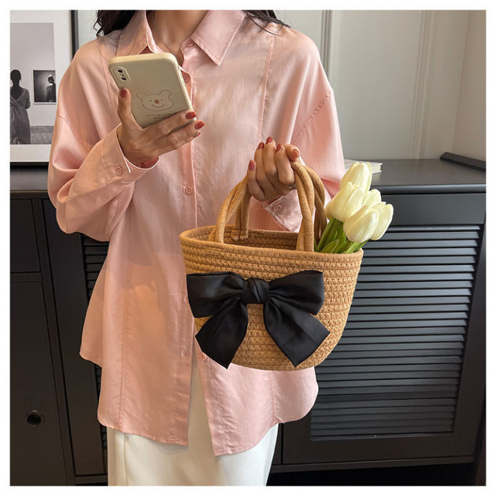 rass%20woen%20bag%20for%20women%202023%20new%20Insta%20ersatile%20retro%20countride%20rattan%20woen%20buet%20bag%20beach%20woen%20portable%20small%20bag%20-%20Image%202